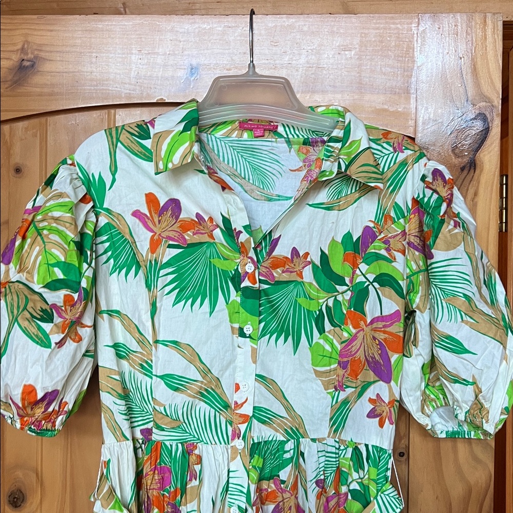 Flying tomato you know me so well poplin midi tropical Shirtdress - Picture 7 of 15